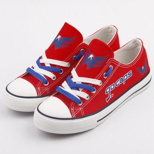 Women's and Youth Washington Capitals Repeat Print Low Top Sneakers 001